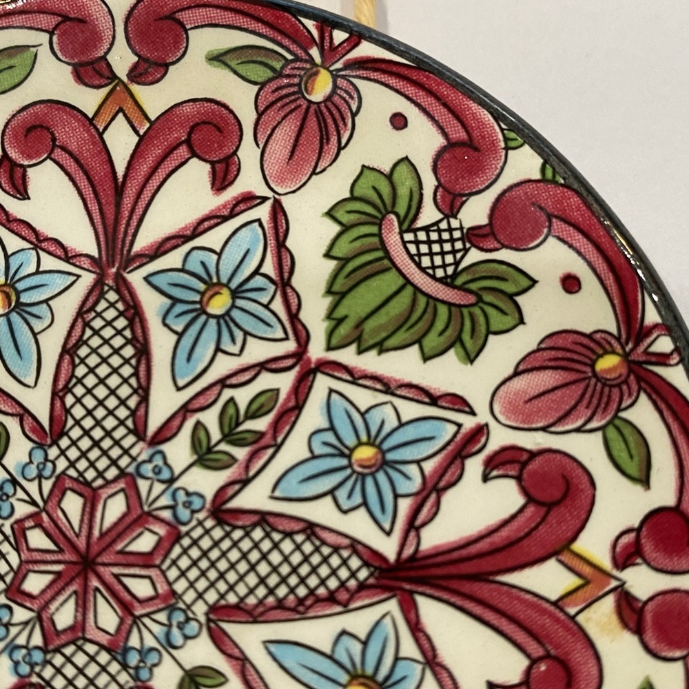 Handcrafted 3-3/4 inch Vintage Moorish Floral Pottery Ceramic Plate from Spain - Picture 2 of 3
